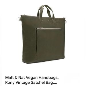 Matt & Nat Olive Vegan Briefcase Tote
